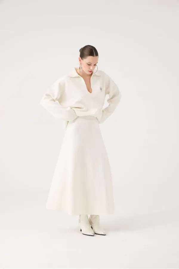 Zoi Knit Skirt White