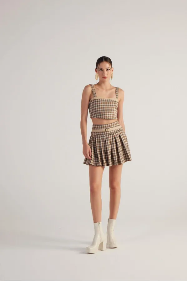 Merida Şort Etek Bej