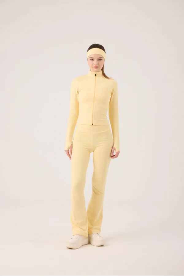 High Waist Flare Fabiola Leggings Pants Yellow