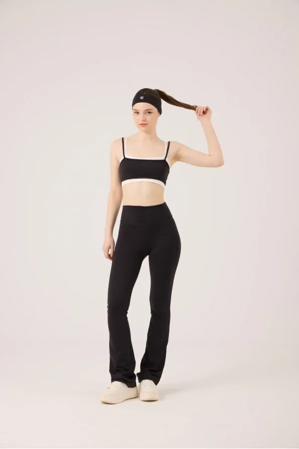 High Waist Flare Fabiola Leggings Pants Black