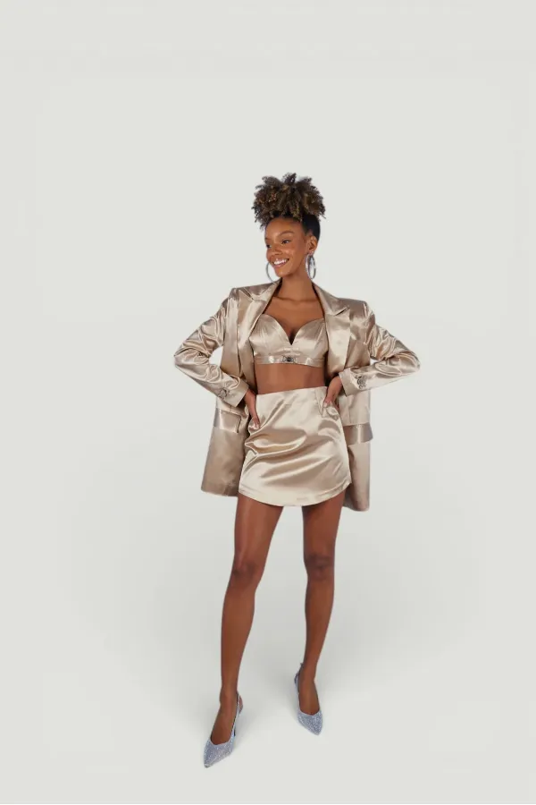 Jupe fantaisie beige