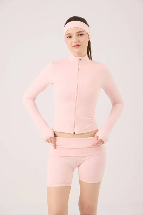 Veste Fabiola avec détails aux doigts et fermeture éclair, rose