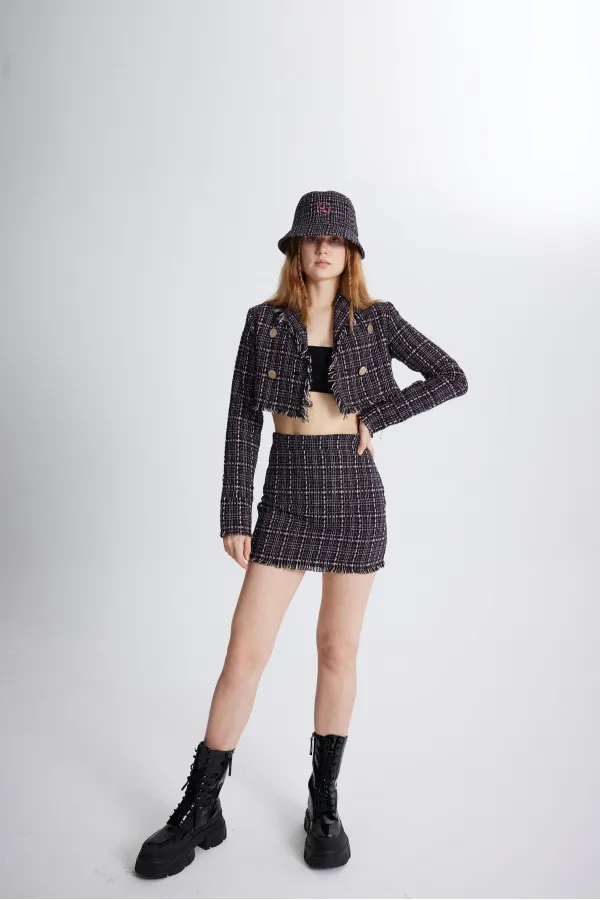Tweed Skirt Black
