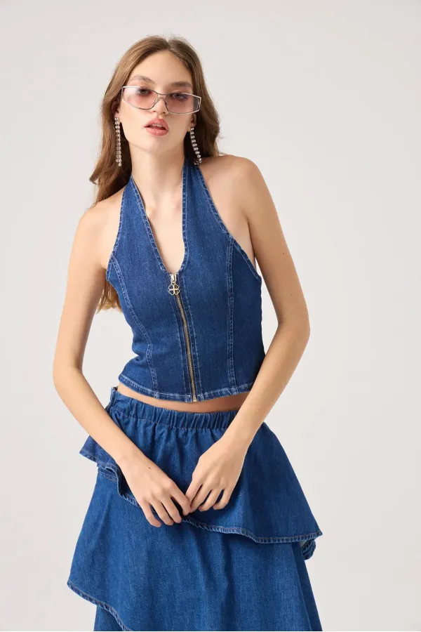 Kaela Jean Vest Blue