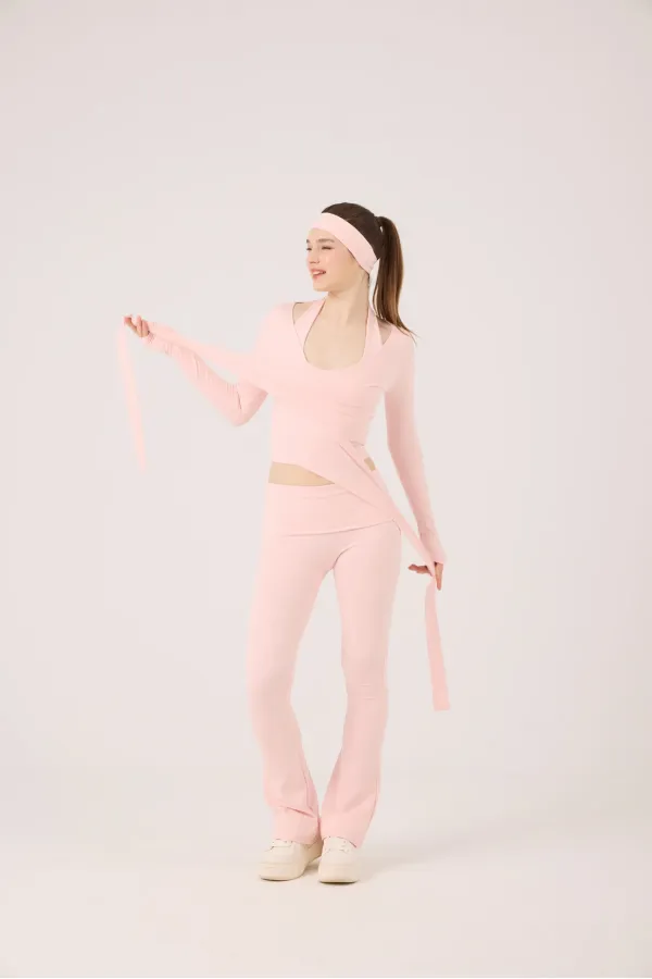 Ellen Bolero with Tie-Up Crop Cut, Pink