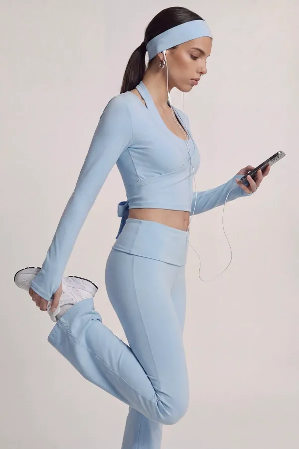 Ellen Bolero with Tie-Up Crop Cut, Blue