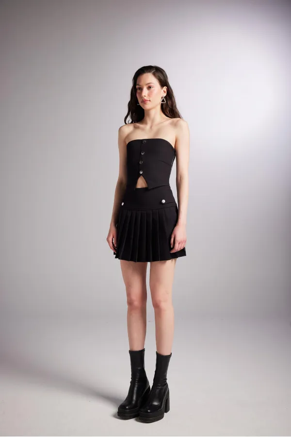 Devon Şort Etek Siyah