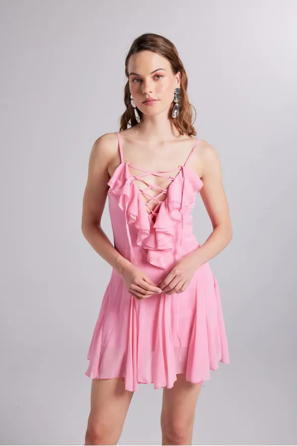 Sorento Elbise Pembe