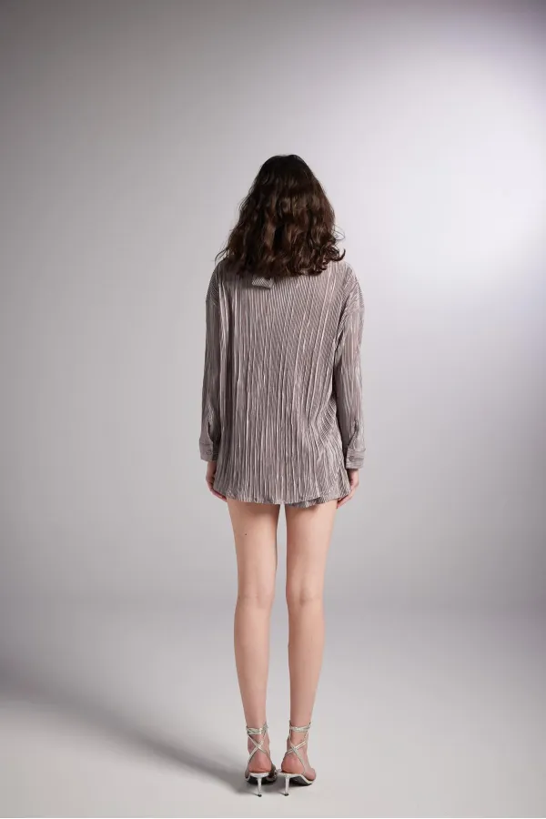 Comfy Oversize Gömlek Vizon