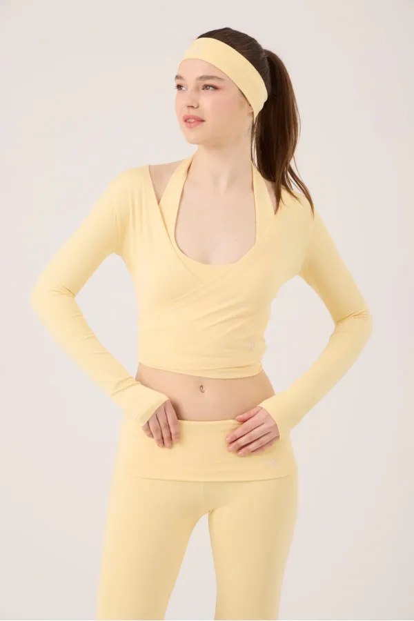 Ellen Bolero with Tie-Up Crop Cut, Yellow