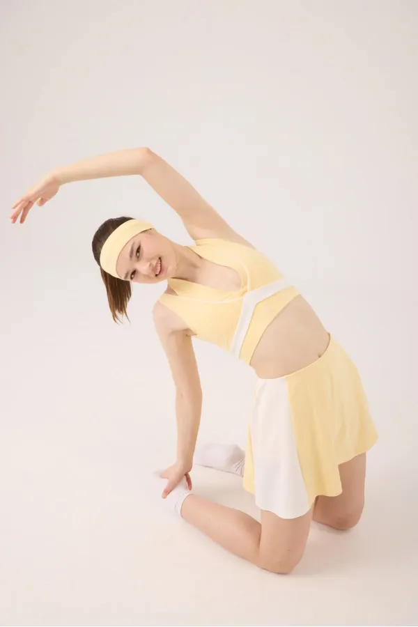 Jupe courte Stella jaune taille haute