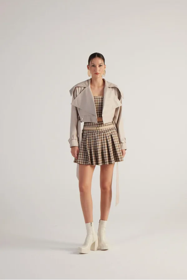 Merida Şort Etek Bej