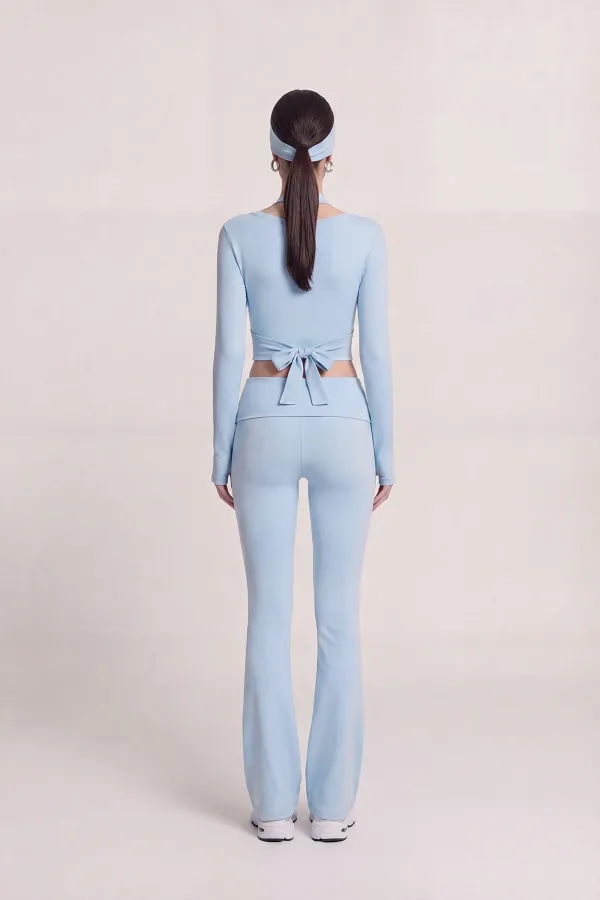 Ellen Bolero with Tie-Up Crop Cut, Blue