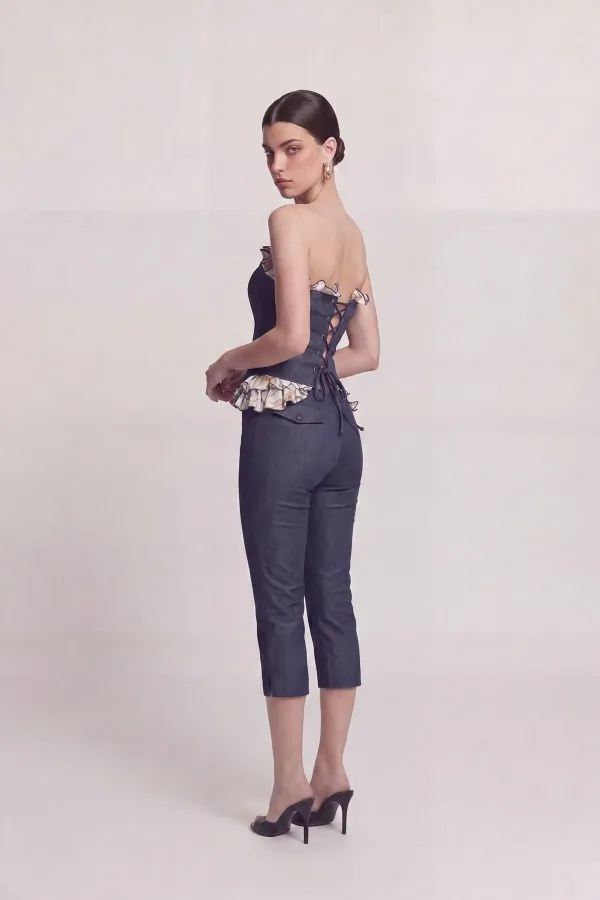 Venus Capri Pants in Navy Blue, Look Like Jeans Venus Capri Pants in Navy Blue, Look Like Jeans