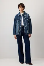 PÜSKÜLLÜ PARÇALI DENIM CEKET