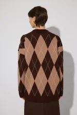 Gilet oversize à motif baklava Gilet oversize à motif baklava