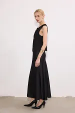 JUPE EN SATIN AVEC TAILLE ÉLASTIQUE