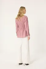 GİPE DETAYLI POPLİN GÖMLEK