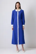 GOLD DÜĞMELİ KREP ELBİSE