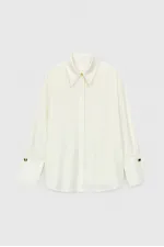 WIDE-CUFFS SATIN SHIRT