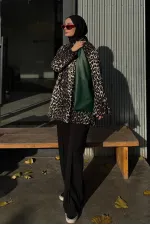 CHEMISE À MOTIFS 100% COTON À POIGNETS LARGES