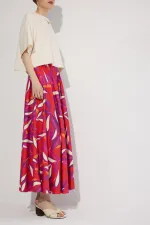 BELİ LASTİKLİ DESENLİ ETEK