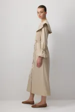 RUFFLED WIDE COLLAR SHIRT DRESS RUFFLED WIDE COLLAR SHIRT DRESS