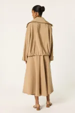 GATHERED WAIST CUPRA JACKET