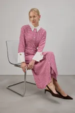 Houndstooth pattern tweed dress Houndstooth pattern tweed dress