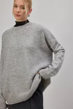 BİSİKLET YAKA OVERSİZE TRİKO KAZAK