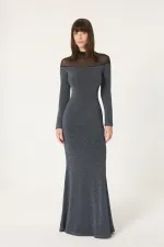 ROBE À MANCHES LONGUES AVEC DÉTAILS À PAILLETTES