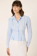 BELİ PİLELİ TAŞLI GÖMLEK