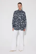 ÇİÇEK DESENLİ OVERSIZE GÖMLEK