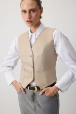 GILET BLAZER EN CUIR VEGAN