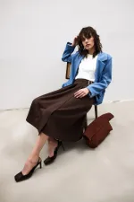 PLEATED BELTED SKIRT PLEATED BELTED SKIRT