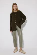 LONG CARDIGAN WITH GOLD BUTTONS