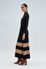 JUPE EN MAILLE À RAYURES AVEC TAILLE ÉLASTIQUE