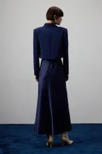 SHORT BLAZER JACKET WITH SATIN COLLAR