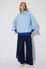 CONTRAST COLORED POPLIN SHIRT