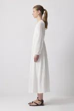 V YAKA GOFRE ELBİSE