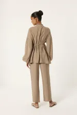 ENSEMBLE TUNIQUE ET PANTALON PLISSÉS EN MODALE