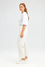 Crepe pants with elastic waistband Crepe pants with elastic waistband