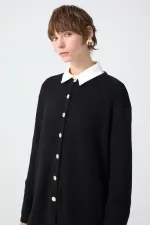 LONG CARDIGAN WITH GOLD BUTTONS