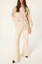 100% COTTON STRIPED SHIRT WITH BOW DETAIL