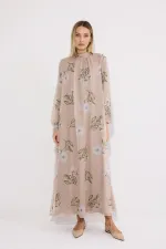 Robe longue doublée en mousseline