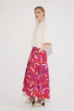 BELİ LASTİKLİ DESENLİ ETEK