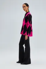 BAKLAVA PATTERNED POLO NECK KNITWEAR TUNIC BAKLAVA PATTERNED POLO NECK KNITWEAR TUNIC