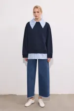 CONTRAST STRIPED SWEATSHIRT CONTRAST STRIPED SWEATSHIRT