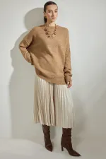 BİSİKLET YAKA OVERSİZE TRİKO KAZAK