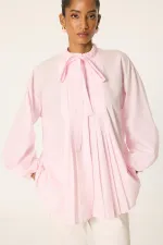 FRONT PLEATED POPLIN SHIRT FRONT PLEATED POPLIN SHIRT